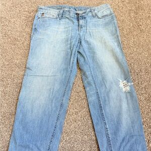 Eddie Bauer Ladies Classic Blue Light Denim Cropped Women's Jeans Sz 12